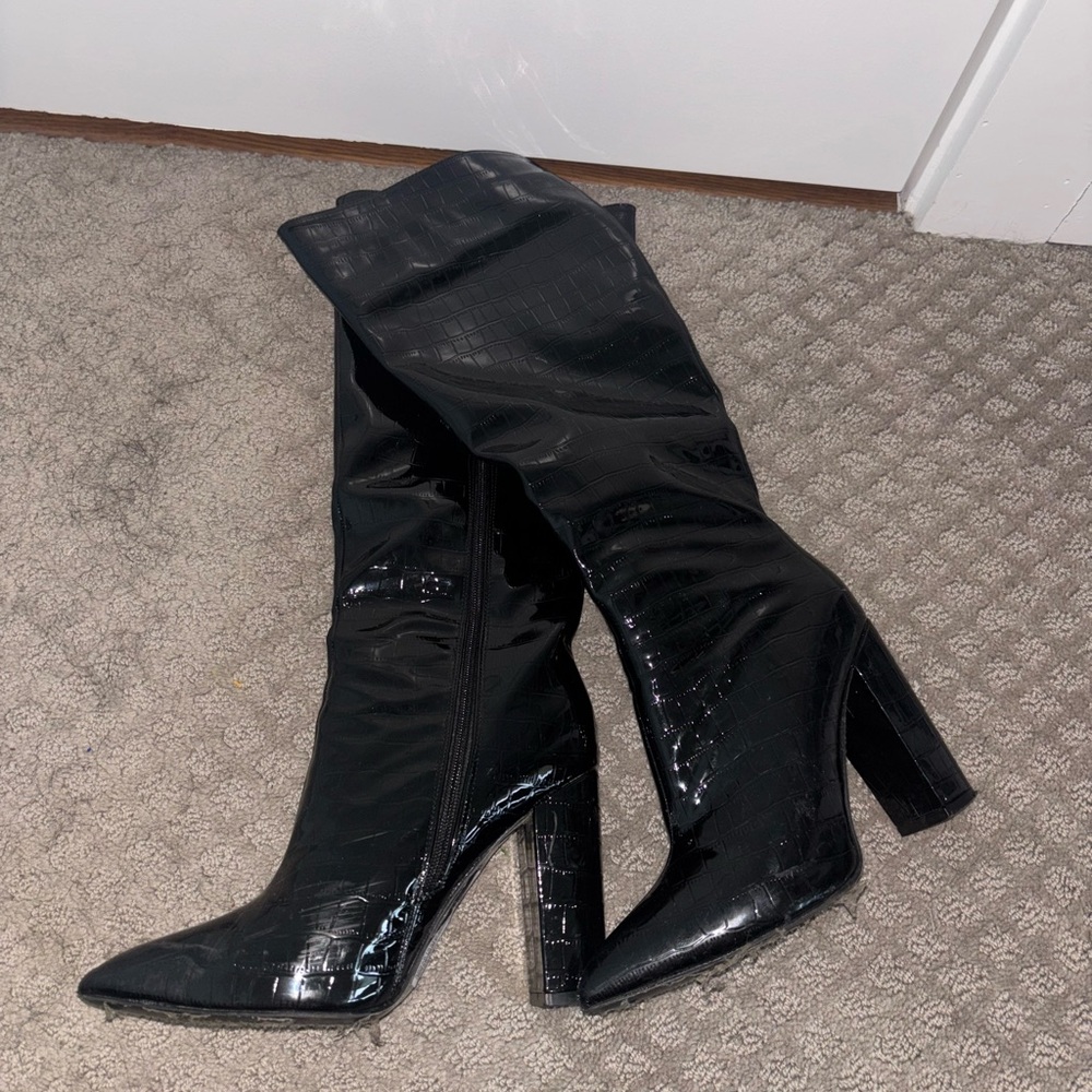 Black Knee-High Boots